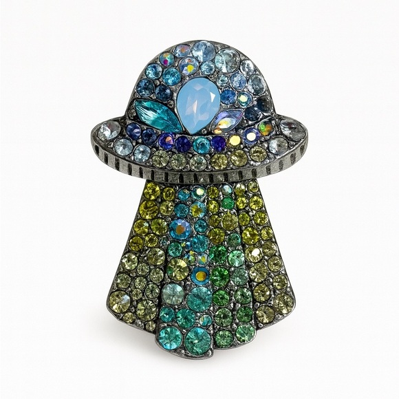 Anthropologie Jewelry - Colorful Crystal UFO Brooch